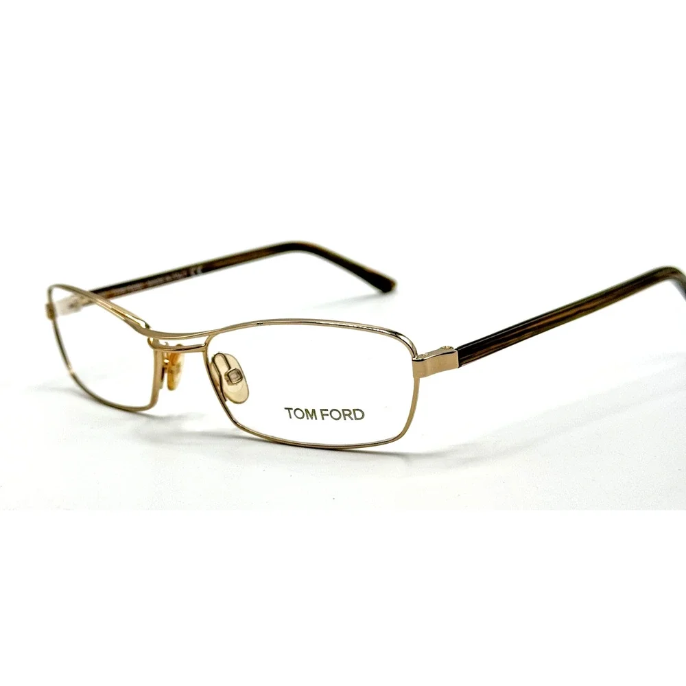 Tom Ford Eyeglasses Frame TF5024 255 Gold Square Metal New Authentic 52-16-130